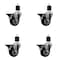 Service Caster 3.5'' Black Poly Swivel 1-7/8'' Expanding Stem Caster Set with Brake, 4PK SCC-EX20S3514-PPUB-BLK-PLB-178-4 - alternate 1